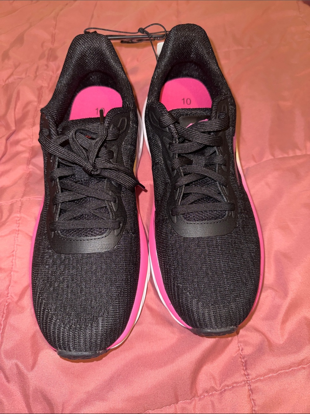 Avia Women's Black and Pink Athletic Sneakers